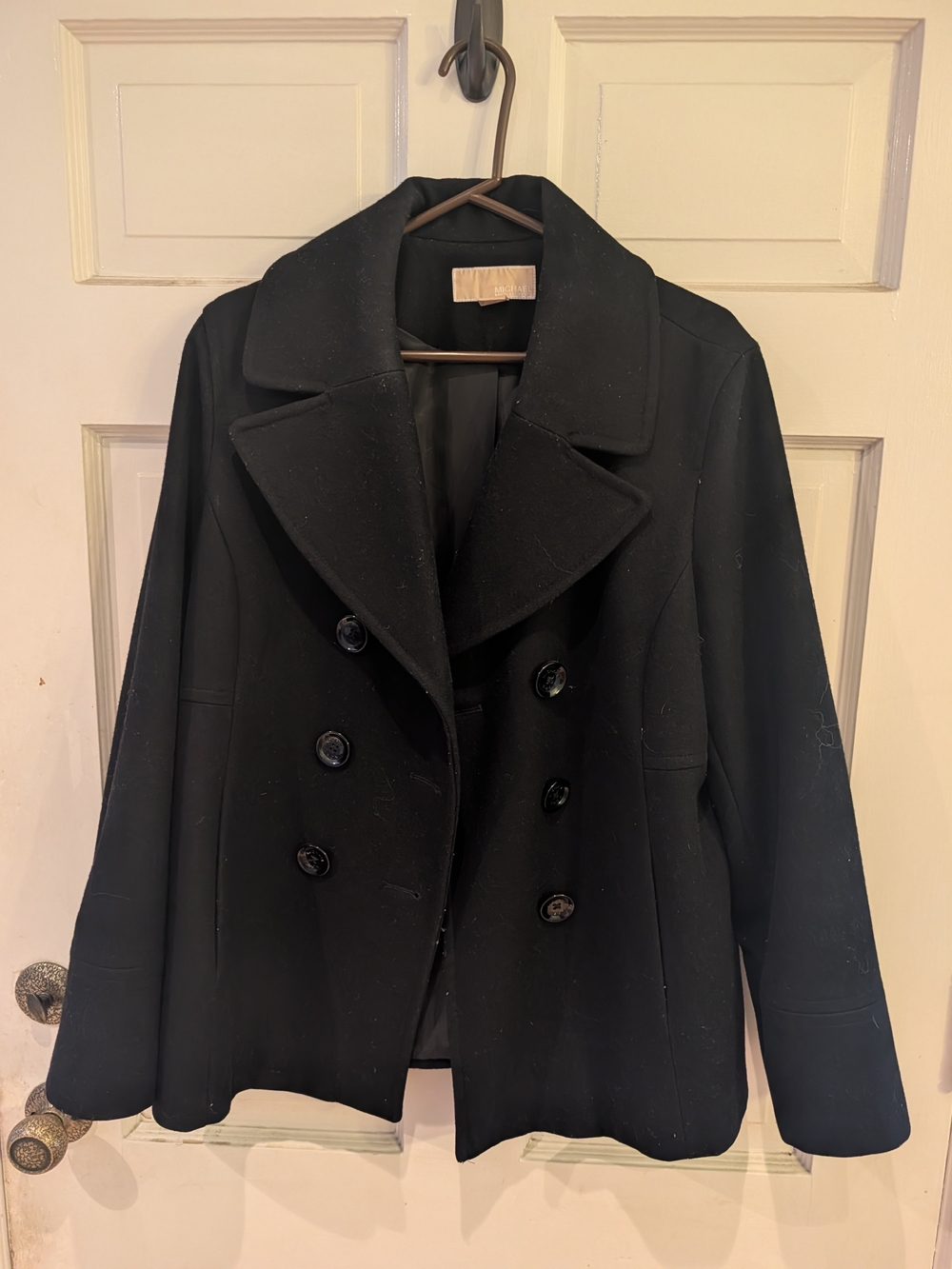 MICHAEL Michael Kors Black Double-Breasted Peacoat